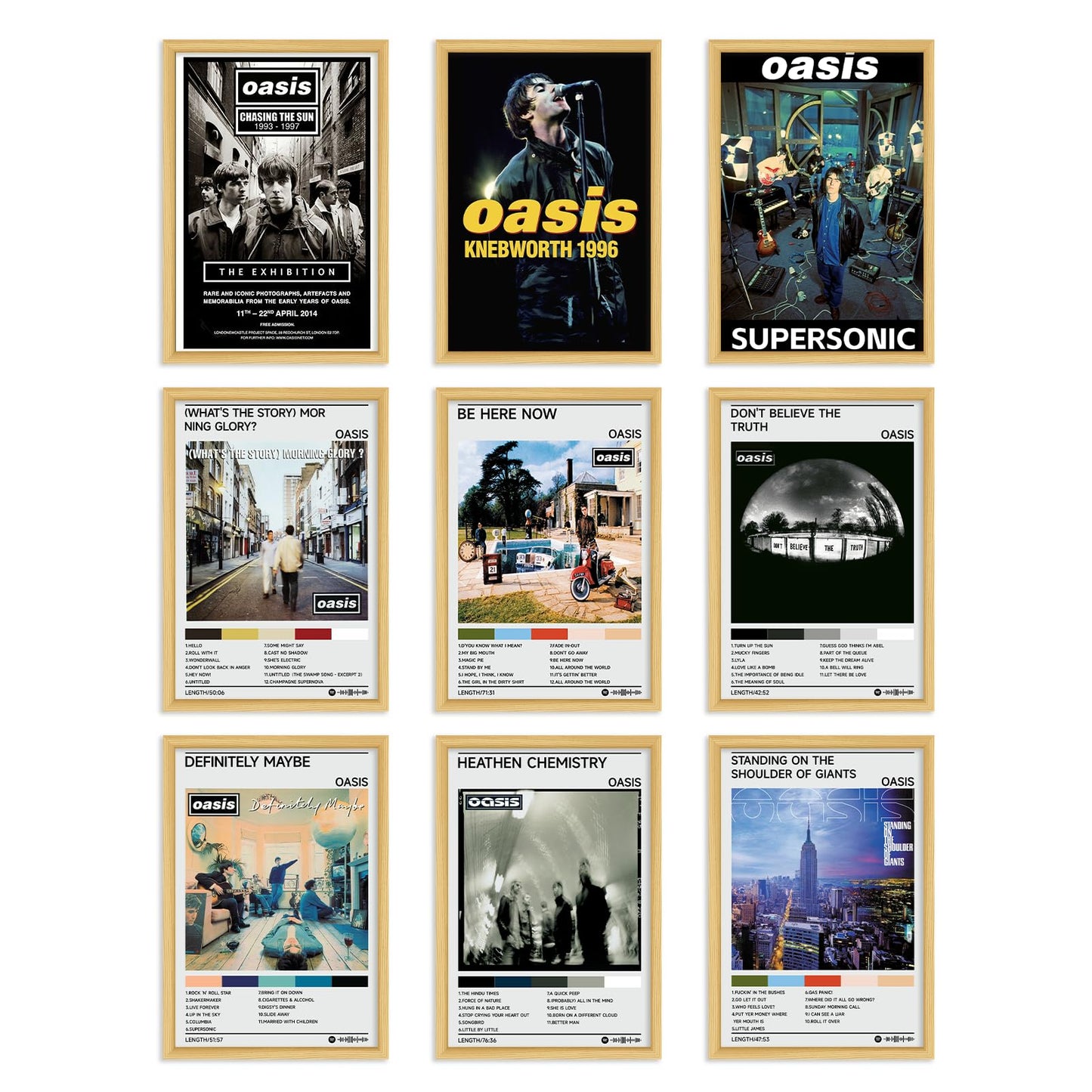 - TideArt 9 PCS Oasis Poster |  Frameless Music Album Covers Posters | Wall Art -
