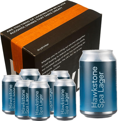 - Hawkstone Spa Lager | Non-Alcoholic Craft Lager | Pack of 8 x 330ml, 0.3% ABV -