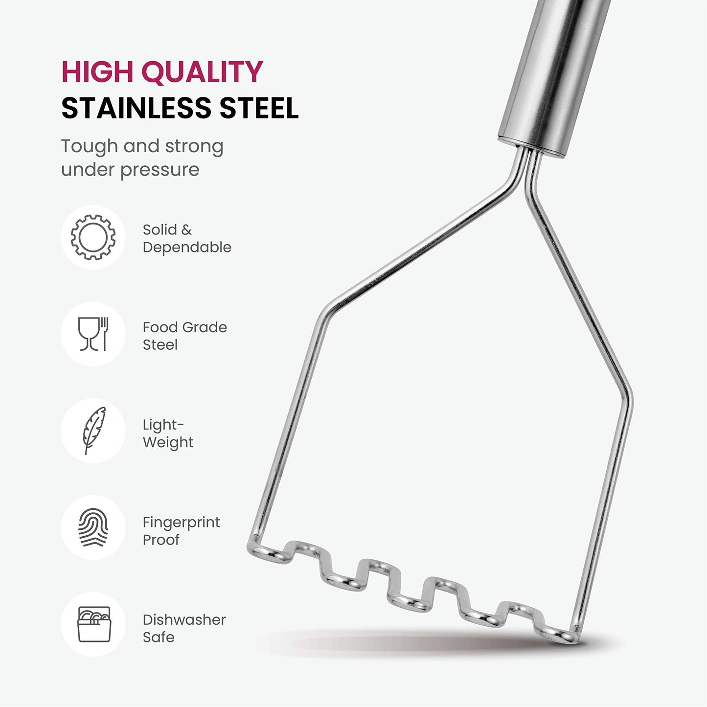 - FineDine Kitchen Utensils Set | 10-Piece | Stainless-Steel Cooking Utensils w/Spoons -