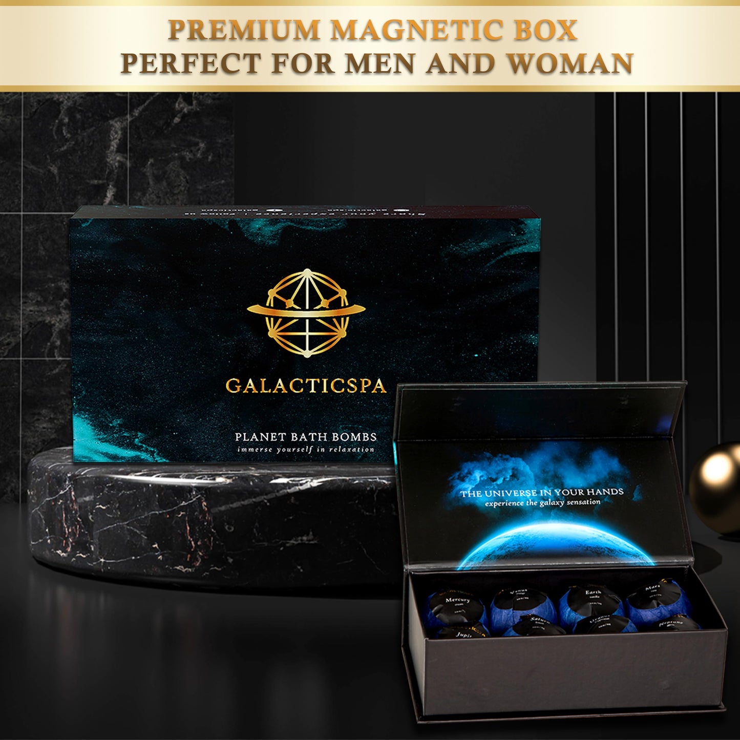 - Galacticspa Planet Themed Bath Bombs | 8 x 60g Handmade Luxury Bubble Bath Fizzer Set -