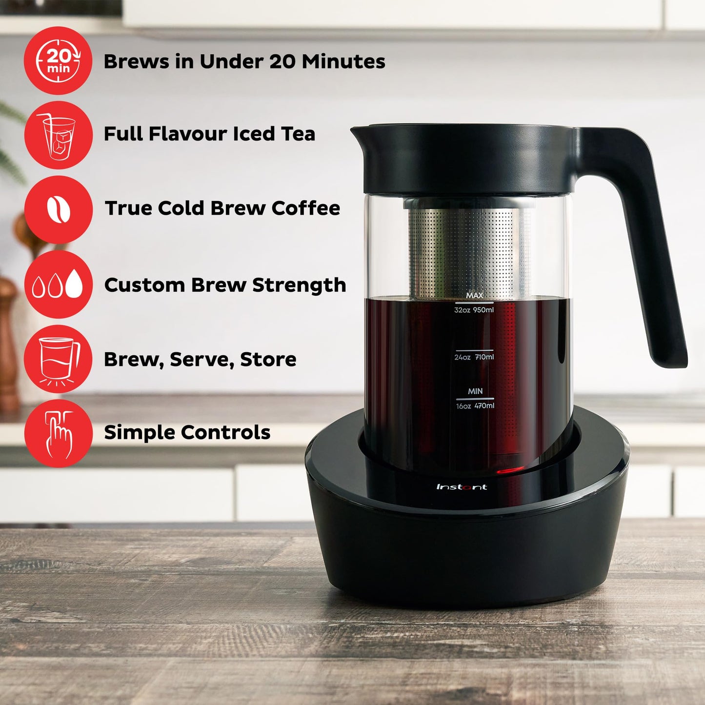 - Instant Cold Brewer Coffee and Iced Tea Maker | Digital One Touch Cold Cold Coffee Machine -