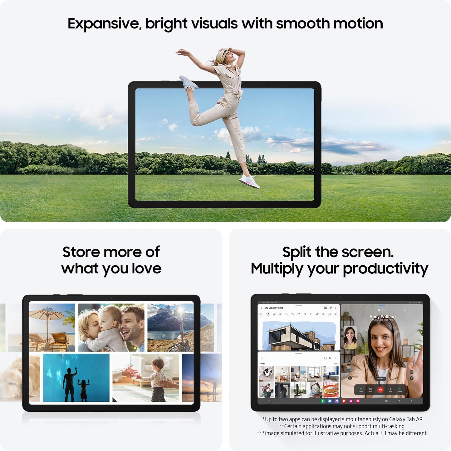 - Samsung Galaxy Tab A9 Android Tablet | 64GB Storage | Large Display | Graphite -
