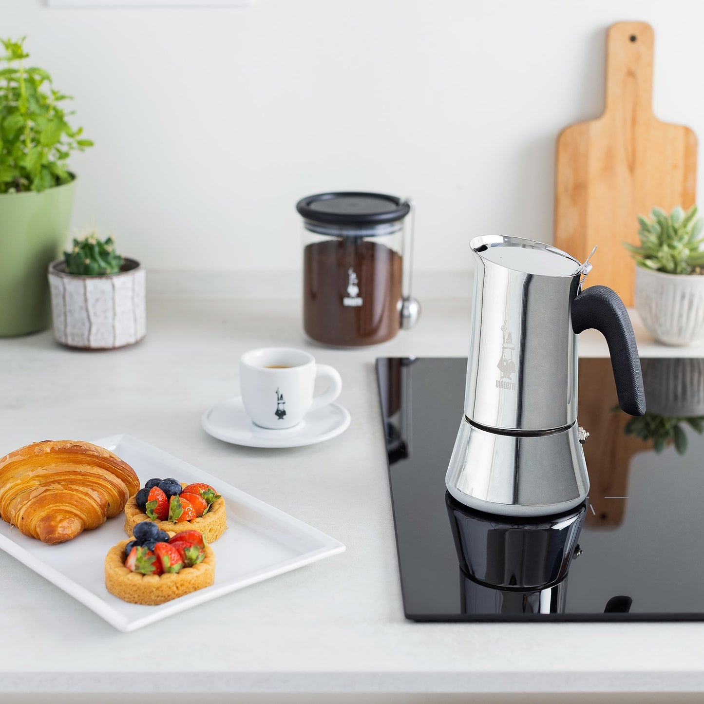 Bialetti - New Venus Induction, stainless steel hob espresso coffee maker, suitable for all heat sources, 6 cups, aluminum, silver
