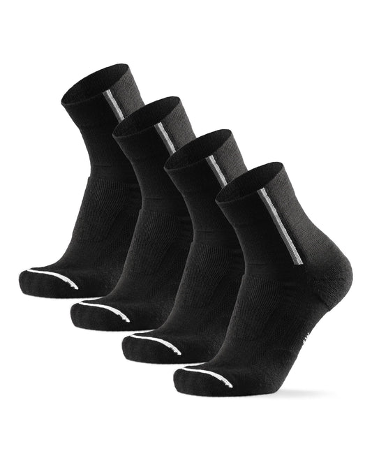 DANISH ENDURANCE Merino Wool Cyling Socks, Warm Thermal Bike Socks, Men & Women, 2 Pack, Black, 6-8