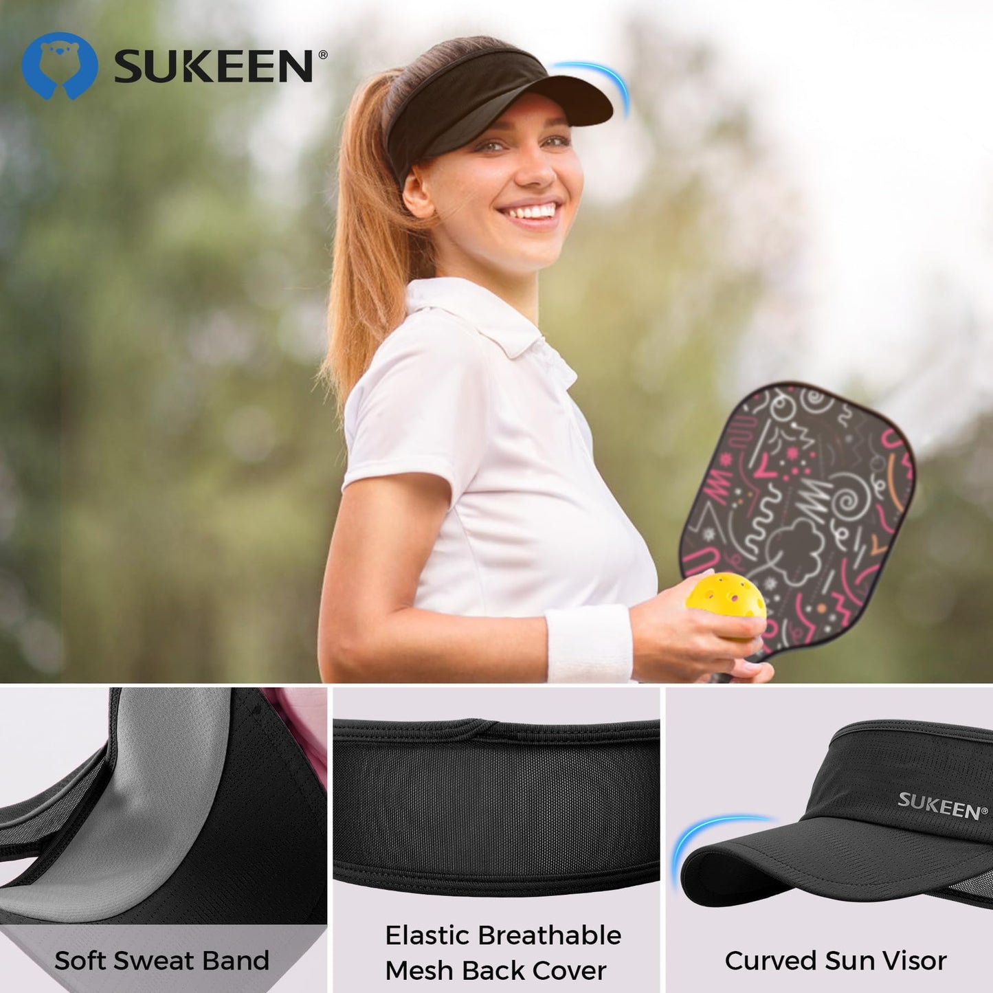 - Sukeen Sun Visor Hat | UPF 50+ UV Sun Protective | Sun Visors -