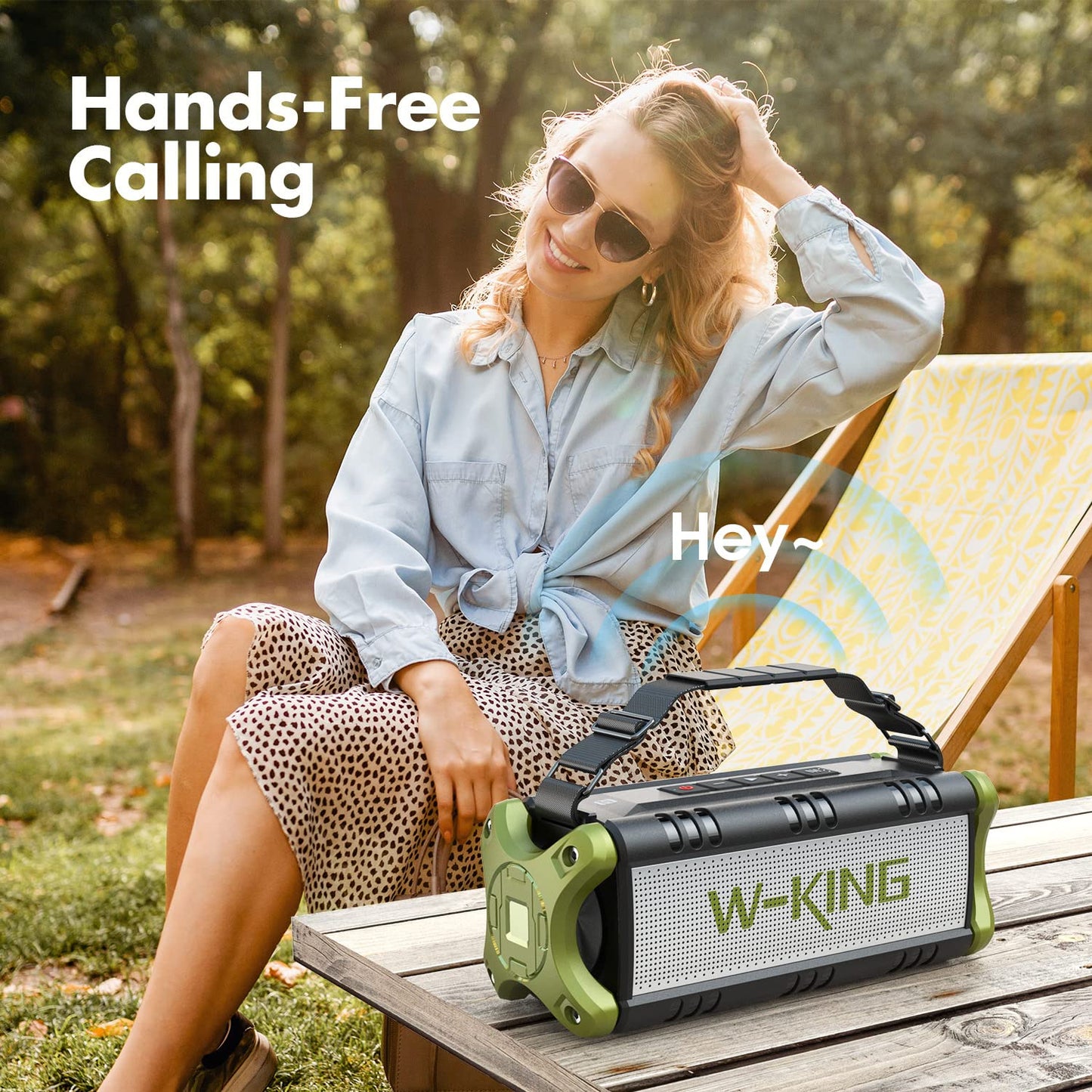 - W-KING Bluetooth Speakers, 90W Peak 50W RMS Portable Bluetooth Speaker
