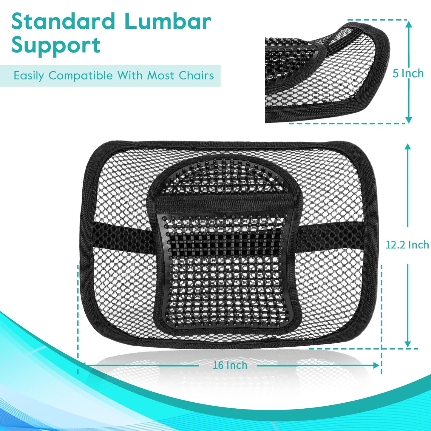 - m zimoon Mesh Back Support | Mesh Lumbar Support Cushion | Air Flow Chair Back Support -
