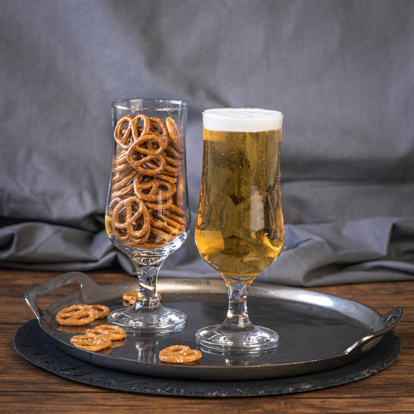 - LAV Nevakar Craft Beer Glasses - Small Tulip Shaped Lager Ale Cider Drinking Half Pint Glass -