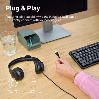 - Trust Roha II USB Headset | with Microphone | On-Ear Lightweight Design | Adjustable Headband -