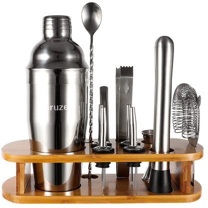 Cocktail Shaker Bar Mixer Set-Professional Bartender Premium Stainless Steel 25oz. Perfect For Homemade Party Drinks with Your Favourite Liquor Mixes. This 12 Piece Kit Has All The Essentials You Need