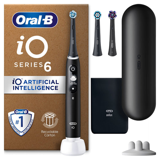 - Oral-B iO6 Electric Toothbrushes For Adults | 3 Toothbrush Heads | 5 Modes With Teeth Whitening -