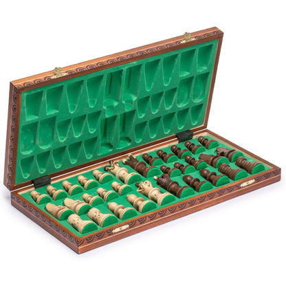 - Husaria International Folding Wooden Chess Game Set | Ambassador | 55-centimeter -