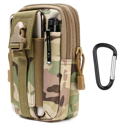 - flintronic Tactical Waist Bags | Universal Outdoor Waist Bag | Molle EDC Pouch + Outdoor Hook | Utility Gadget Waist Bag with Cell Phone Holster for Sports, Hiking, Camping, Traveling (CP Camouflage) -
