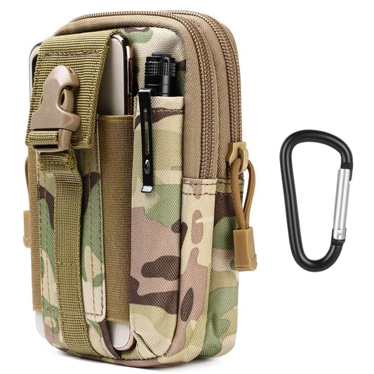 - flintronic Tactical Waist Bags | Universal Outdoor Waist Bag | Molle EDC Pouch + Outdoor Hook | Utility Gadget Waist Bag with Cell Phone Holster for Sports, Hiking, Camping, Traveling (CP Camouflage) -