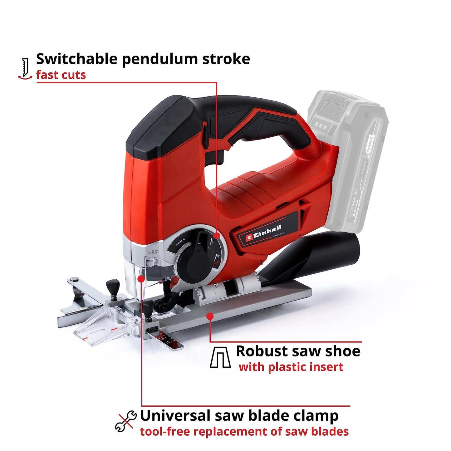 - Einhell Power X-Change 18V Cordless Jigsaw |  Battery Powered Electric Saw -