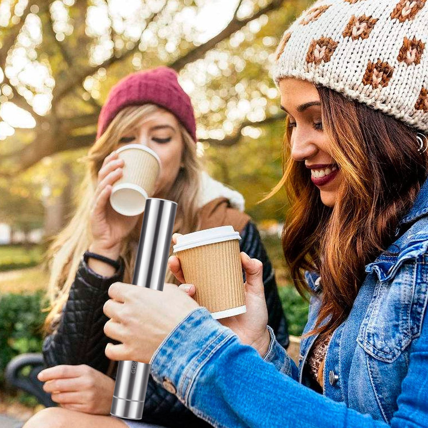 - GOSCIEN Milk Frother,Handheld Foam Maker | Battery Operated Electric Foam Maker | Portable Drink Mixer with 2 Stainless Steel Whisk and Storage Tube for Cappuccino -