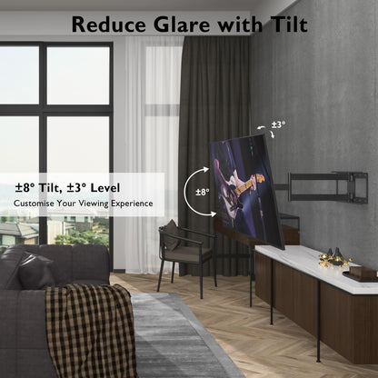 BONTEC TV Wall Bracket with Extra Long Articulated Arm for 32-70 inch up to 60 kg, Universal Long Reach Arm TV Wall Mount with Tilt, Swivel, Rotate, Full Motion TV Wall Mount, Max VESA 400x400mm