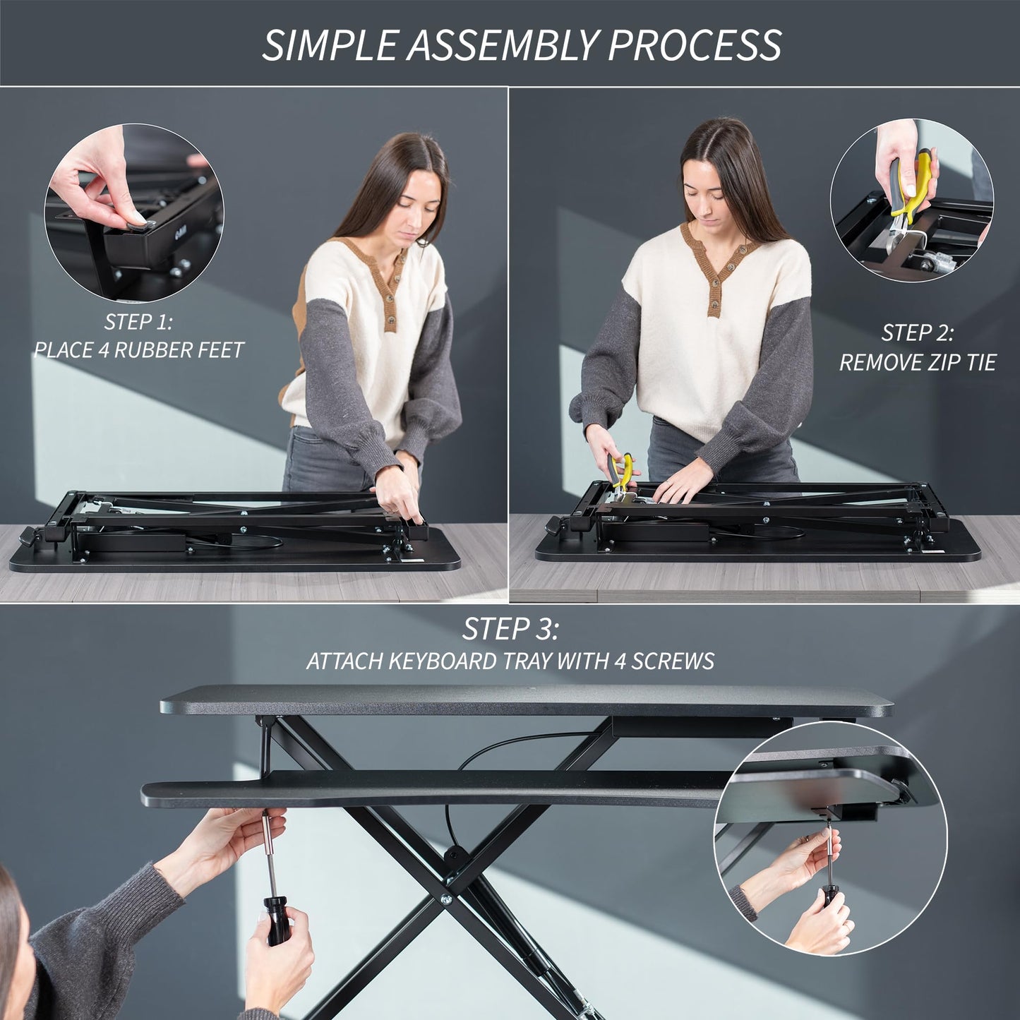 - VIVO Standing 81 cm Desk Converter, Height Adjustable Riser, Sit to Stand Dual Monitor and Laptop Workstation with Wide Keyboard Tray -