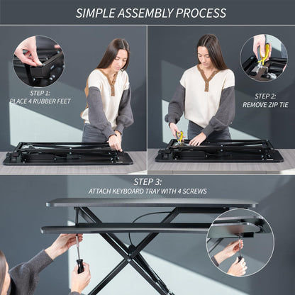 - VIVO Standing 81 cm Desk Converter, Height Adjustable Riser, Sit to Stand Dual Monitor and Laptop Workstation with Wide Keyboard Tray -