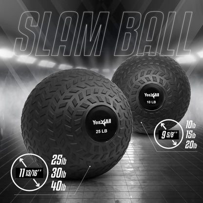 - Yes4All 1YHQ 9kg Slam Ball for Strength and Crossfit Workout – Slam Medicine Ball (9kg, Black)