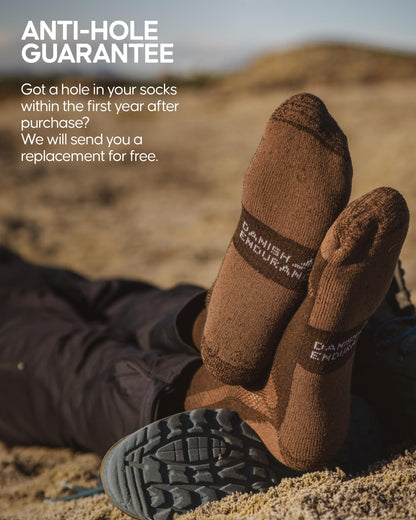 DANISH ENDURANCE Outdoor Walking Thermal Socks, Merino Wool, Premium Comfort Hiking Socks for Men & Women 3 Pack, Light Grey, 13-15