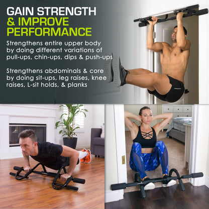 - ProsourceFit | Multi-Grip Chin-Up/Pull-Up Bar, Heavy Duty | Doorway Trainer for Home Gym -