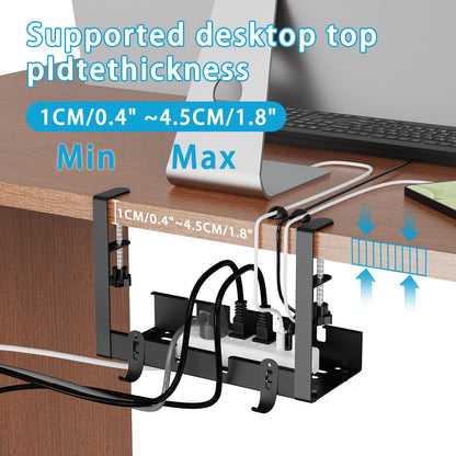 - Flow fire No Drill Under Desk Cable Management Tray | 11.2inch-21.7inch Retractable Under Desk Cable Tray for Wire Management | Under Desk Wire Management for Office and Home(Black) -