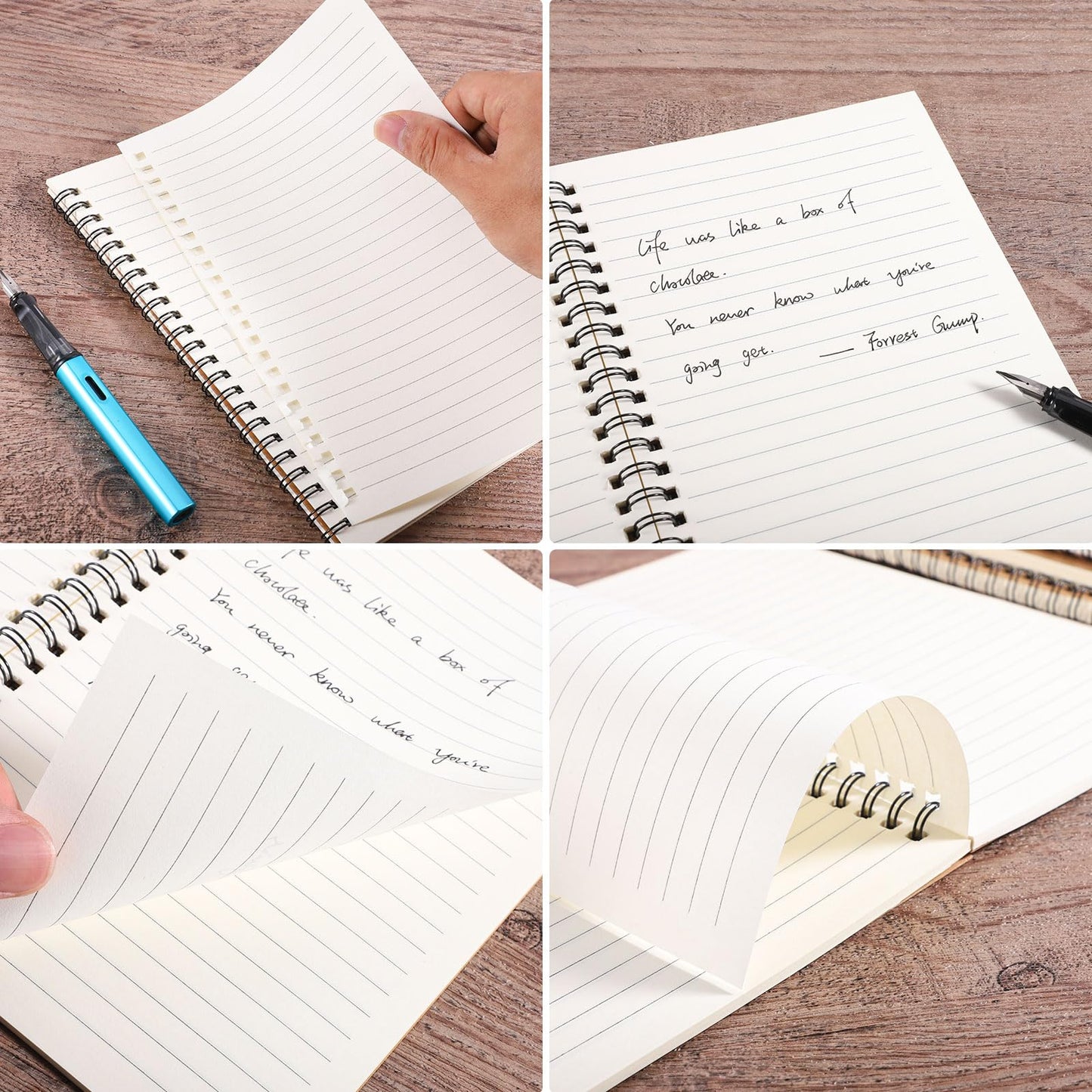 5 Packs Spiral Notepad A5, 120 Pages/ 60 Sheets Kraft Cover Wirebound Notebooks Bulk Journals, 8.3 * 5.5 inch Lined Notebook for Business Office School Travel