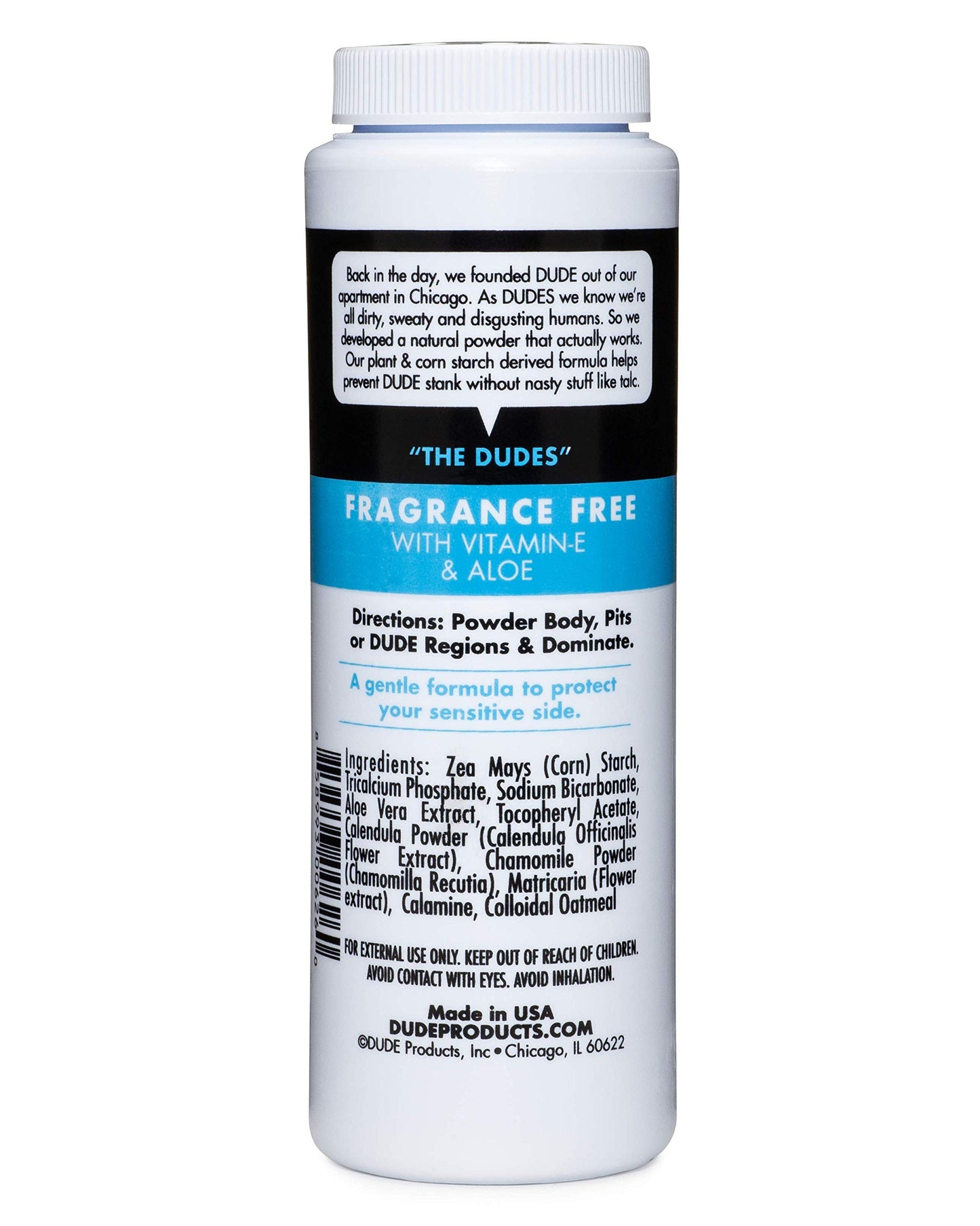 - DUDE Body Powder | Fragrance Free 4 Ounce Bottle Natural Deodorizers -