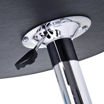 - HOMCOM Adjustable Round Bistro Bar Table | PVC Leather Top | Steel Base -