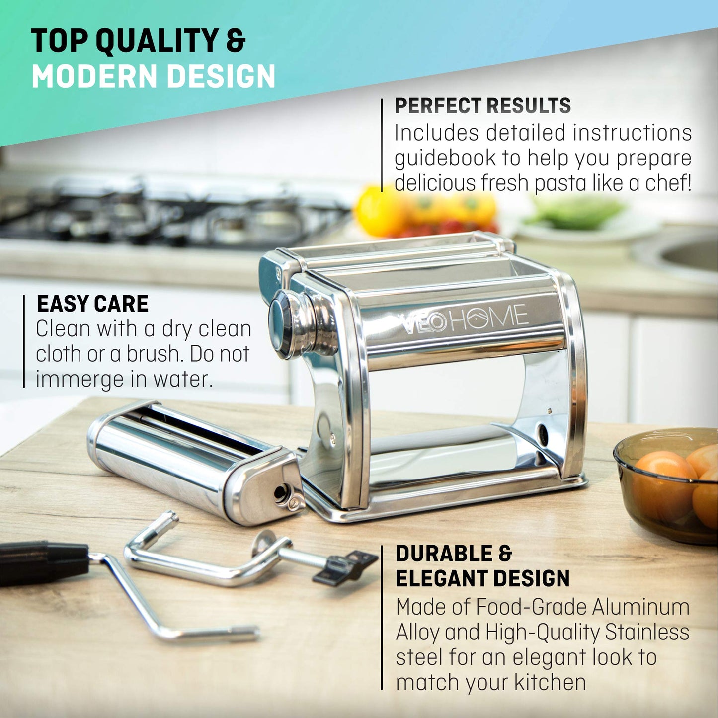 - Manual Pasta Maker with Dryer | Multi-Pasta Stainless Steel Italian Flat Dough Machine -