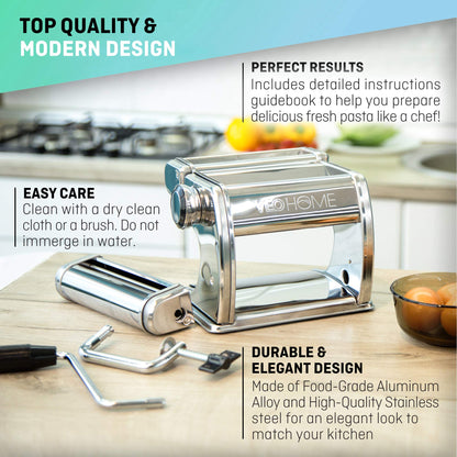 - Manual Pasta Maker with Dryer | Multi-Pasta Stainless Steel Italian Flat Dough Machine -