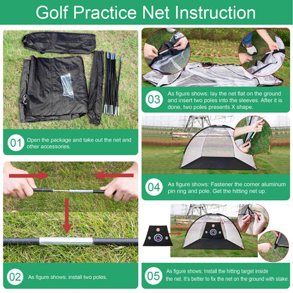 - Golf Hitting Net | 10x7ft Golf Nets for Backyard Driving | Golf Practice Net with Chiping Net -