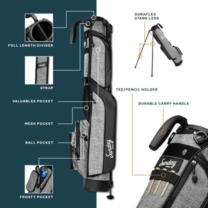 - Sunday Golf Loma Bag | Holds 5 to 7 Clubs | Ultra Lightweight Sunday Carry Bag -