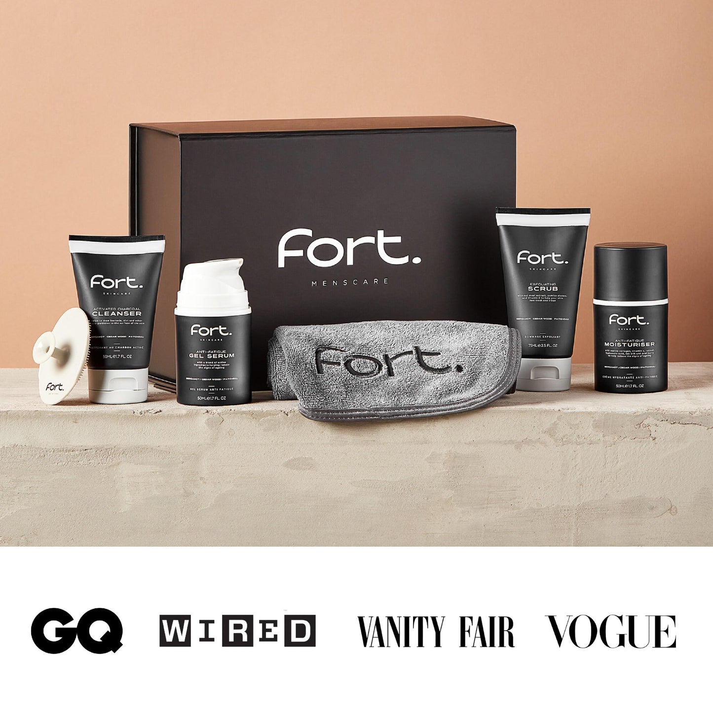 - Fort Skincare | Activated Charcoal Cleanser for Men | 50ml | Improves Skin | Removes Dirt | Controls Oil -