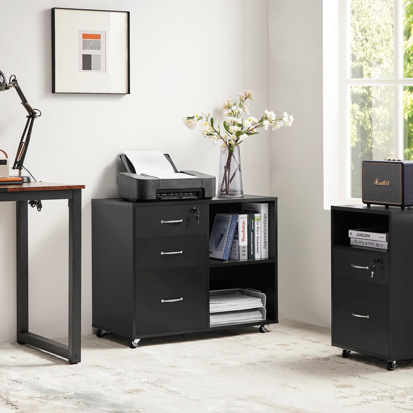 - Yaheetech File Cabinet for Home and Office,Black.