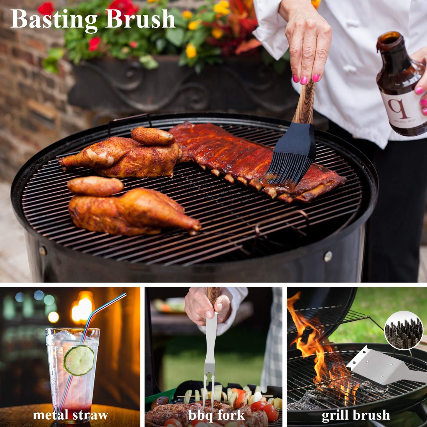 - ROMANTICIST 26pcs | Extra Thick Stainless Steel Grill Tool | Heavy Duty Grilling Accessories -