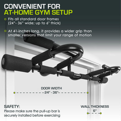 - ProsourceFit | Multi-Grip Chin-Up/Pull-Up Bar, Heavy Duty | Doorway Trainer for Home Gym -