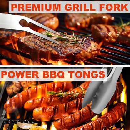 - N NOBLE FAMILY 30PCS BBQ Accessories Set | Professional Stainless Steel BBQ Tools Set -