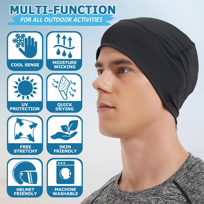 - EINSKEY Cooling Skull Cap Beanie Hat | 2-Pack Moisture Wicking Wave Cap -