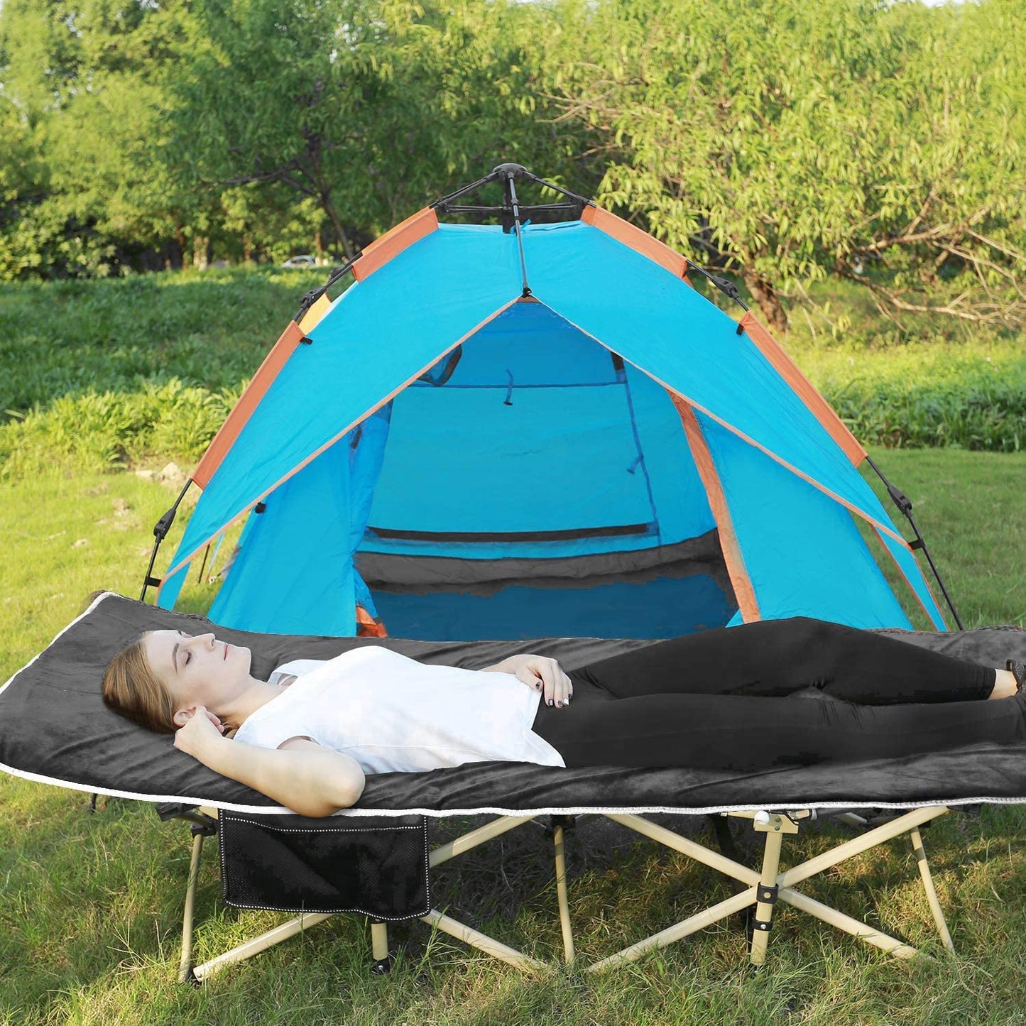 - REDCAMP Folding Camping Bed | Heavy Duty Sturdy Camp Bed with Mattress -