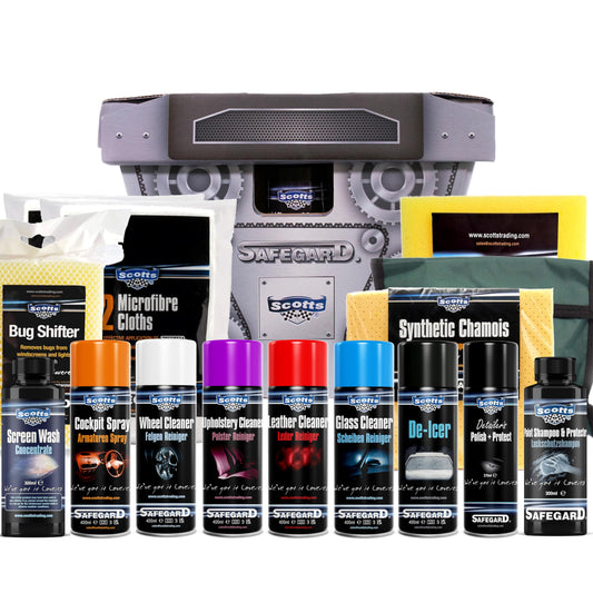 - Scotts Ultimate V6 Car Cleaning Kit | 15-Piece Professional Valeting Set for Interior & Exterior | Perfect Car Wash Gift Pack -