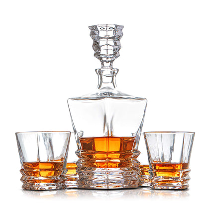 - Van Daemon Crystal Whisky Decanter (750ml) and Set of 4 Whiskey Glasses (300ml) -