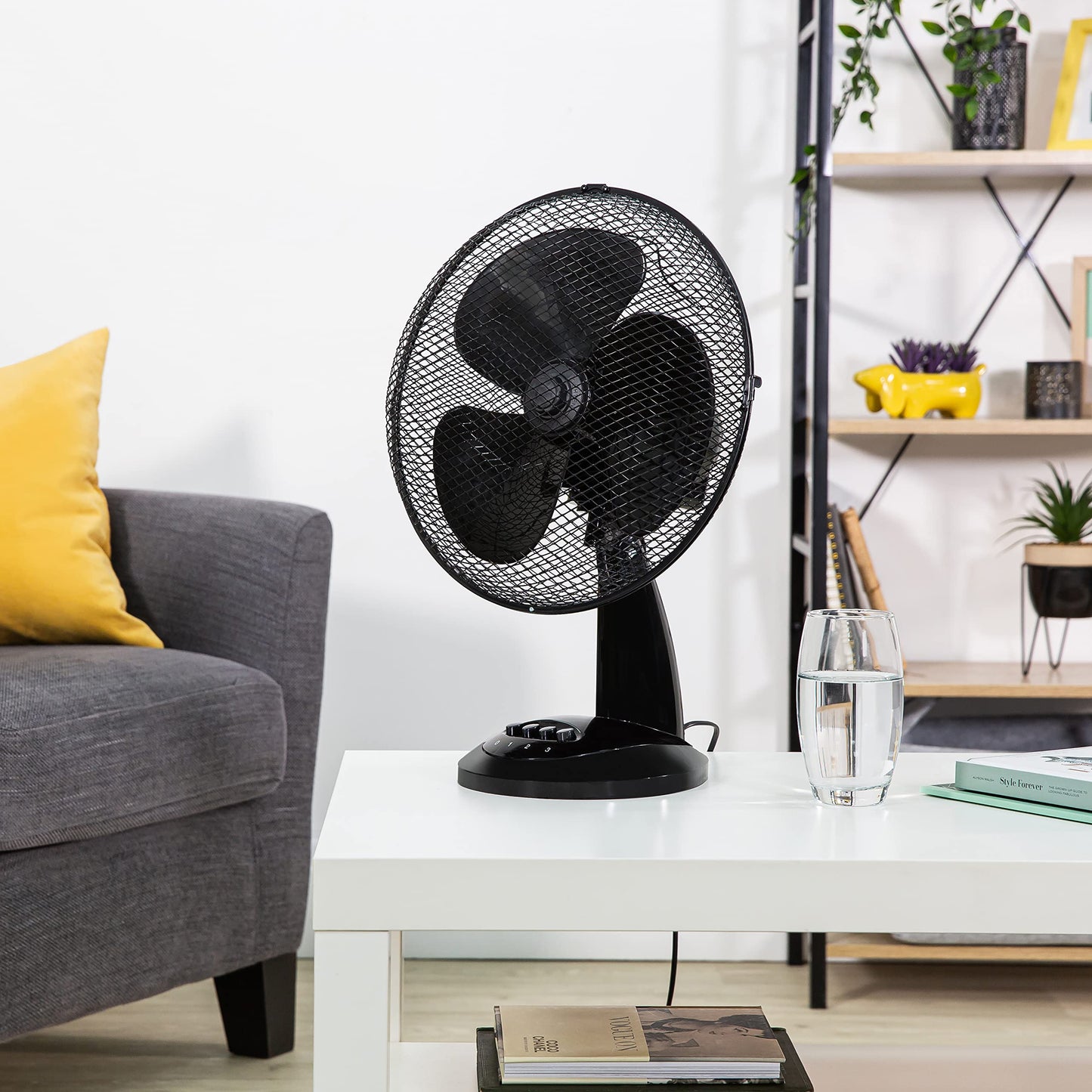 - Zanussi 12" Inch, Lightweight, Portable Desk Fan, 3 Speed Settings, Wide-Angled Oscillation, Powerful Airflow, Quiet Operation, Perfect for Bedroom or Office