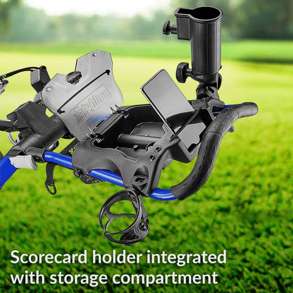 CaddyTek CaddyLite Compact Semi-Auto Folding and Unfolding Golf Push Cart, Blue, One Size