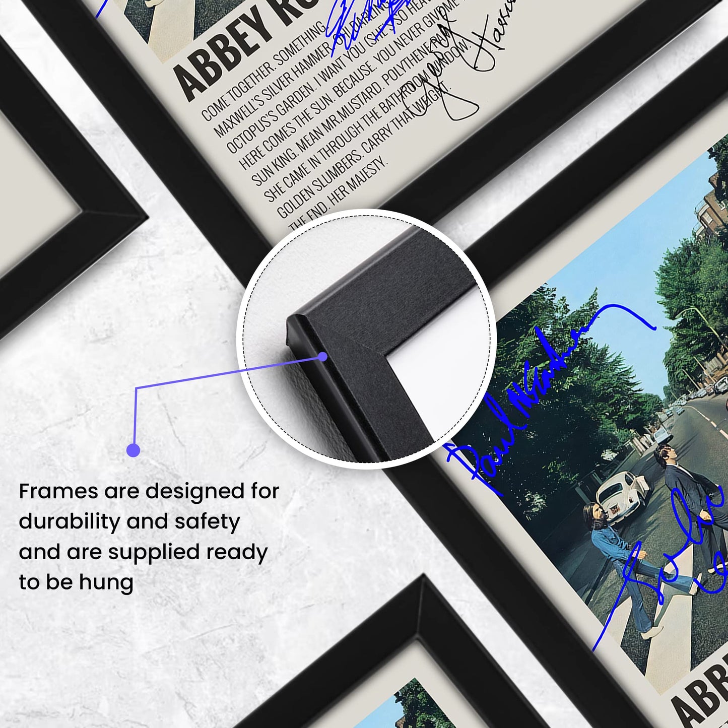 Beatles Abbey Road Poster Autographed Album Cover Signed Poster - Wall Art Print Display, Fan Merchandise Gift, Decor for Studio, Office, Home (Unframed, A4 (12x8" - 30x21cm))
