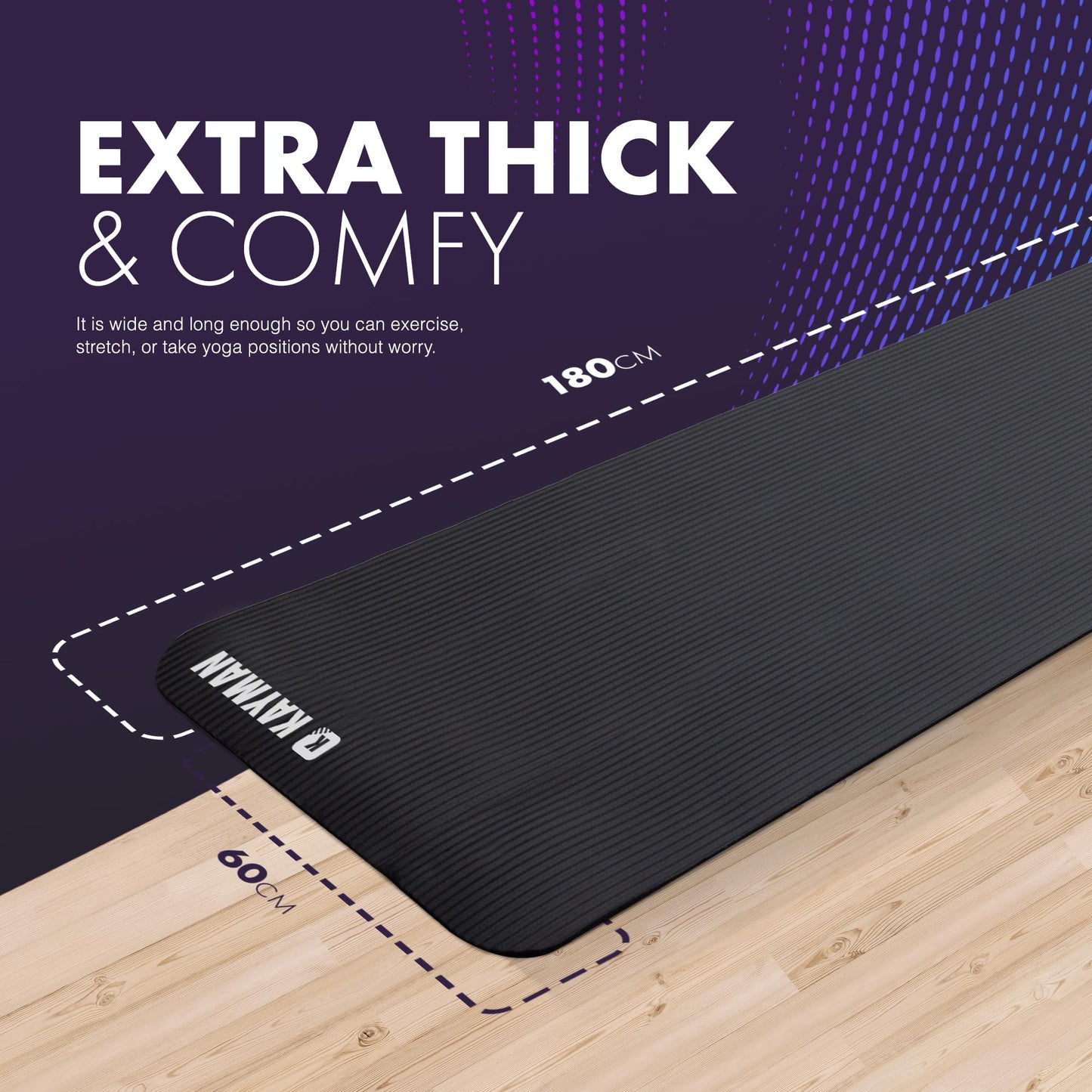 - KAYMAN Exercise Yoga Mat | Non Slip | 183 x 60 cm | Best Training & Workout Mat for Yoga -
