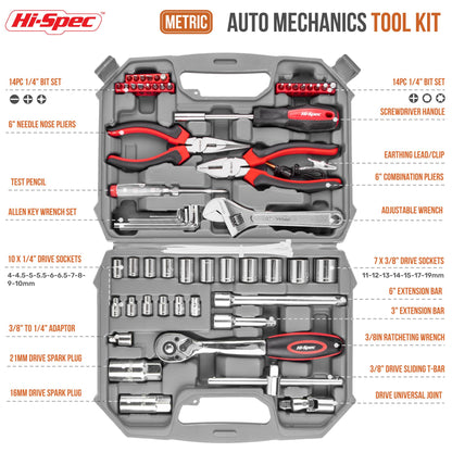 - Hi-Spec 67pc Car Tool Kit & Home DIY Mechanic Tools Set -