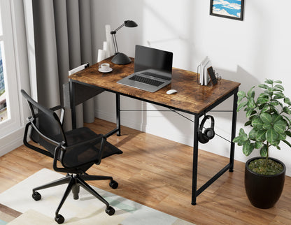 - HOMIDEC Writing Computer Desk | Office Work Desk for student and worker | Laptop Table with Storage Bag and Headphone Hook -