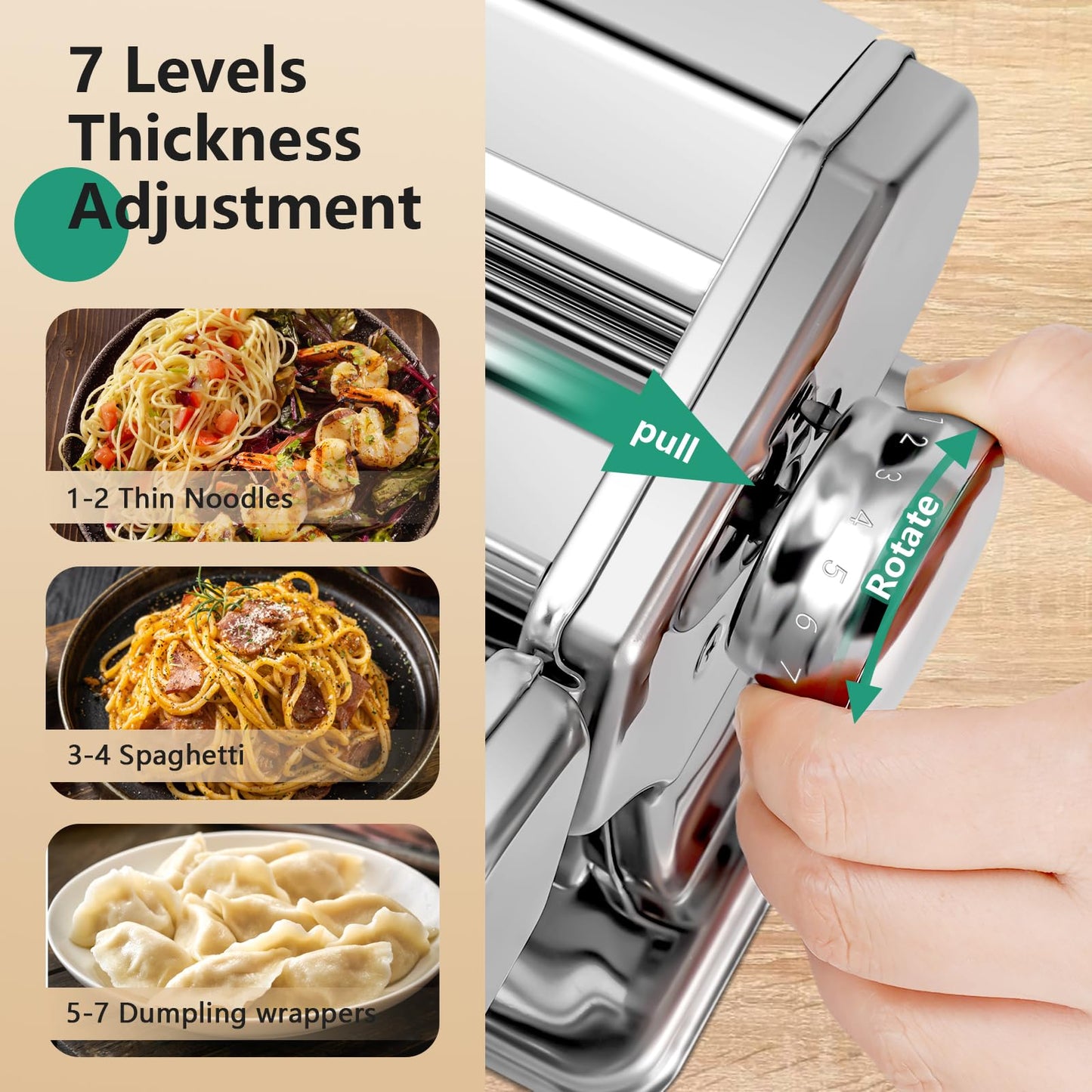 - Manual Pasta Maker Machine | Stainless Steel Pasta Roller and Cutter -